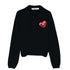 Philosophy Black Logo Heart Patch Collared Sweater